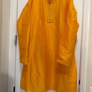 Men's Long Sleeve Kurta - Yellow Size 52